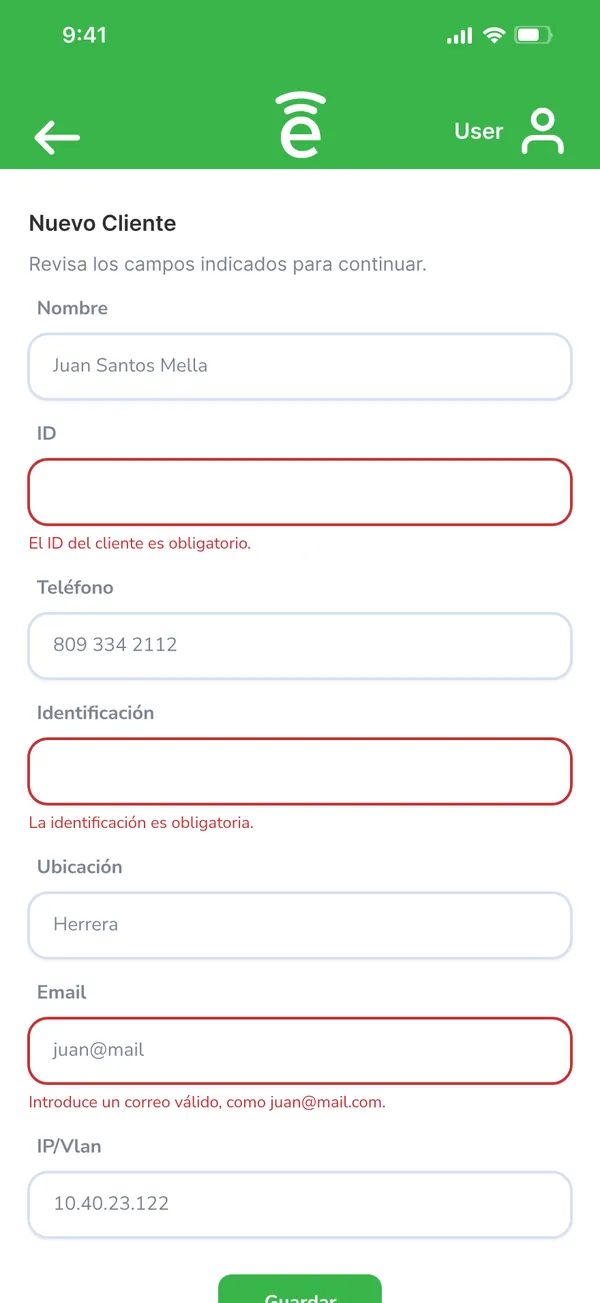 Validación de formulario